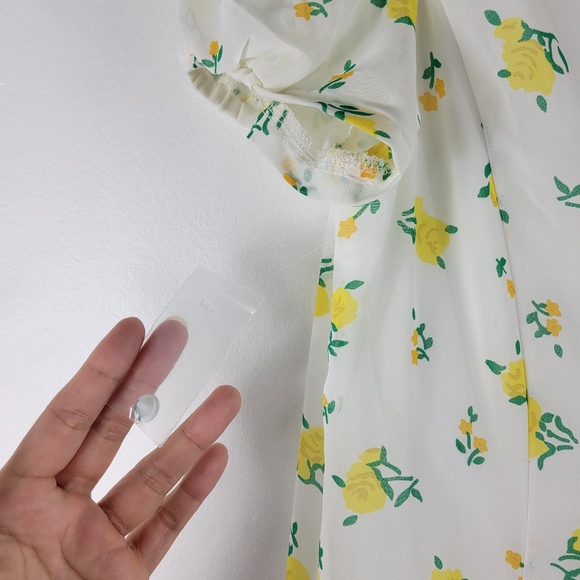 New Betsy Johnson Lemon Drop Floral Floral Button Up Maxi Sheath Dress - Picture 8 of 13